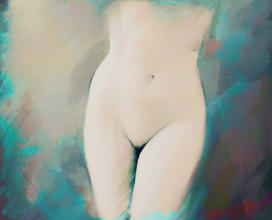 Aktpose: Digitale Kunst, Kunstdruck auf Leinwand