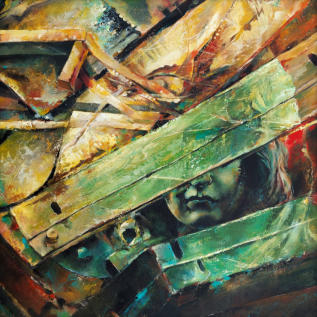 Im Schatten der Zeit: „Die Vergessenen“, Acrylgemälde im Fantasy-Stil