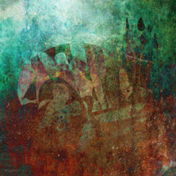 Abstraktes Gemälde – Mischtechnik auf Leinwand